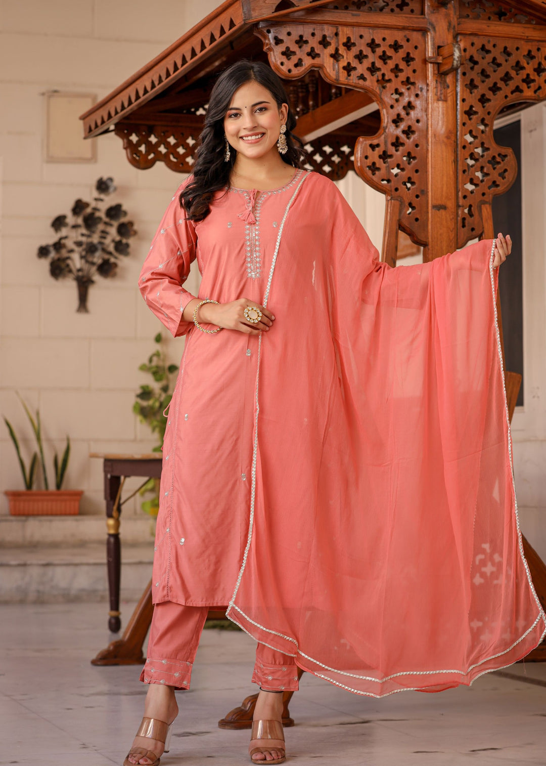 Buy Rust Silk Sharara Suit For Women | Best Silk Sharara Dress Online