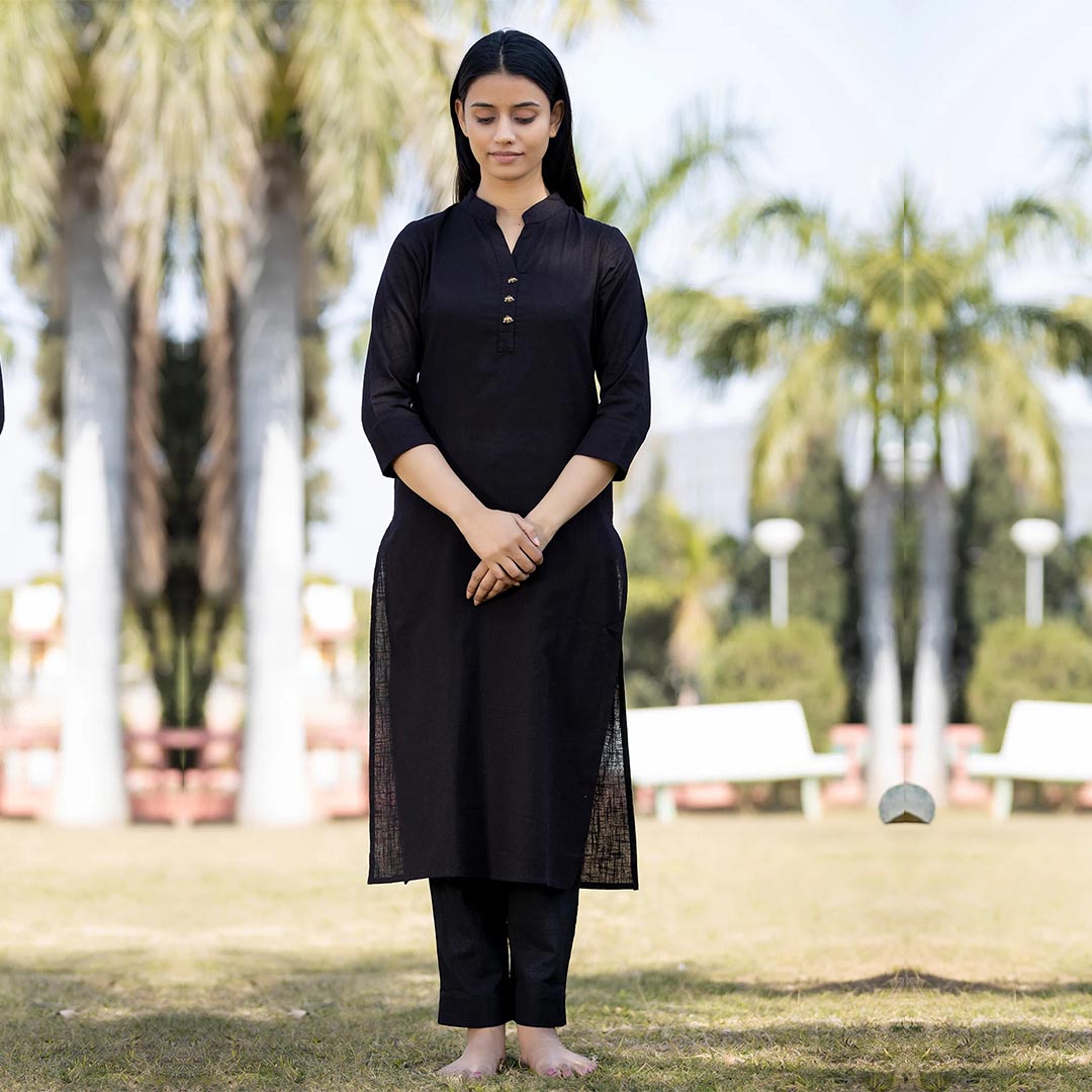 Buy Black Kurta and Pant | Best Traditional Dress for Women in India | Kaajh