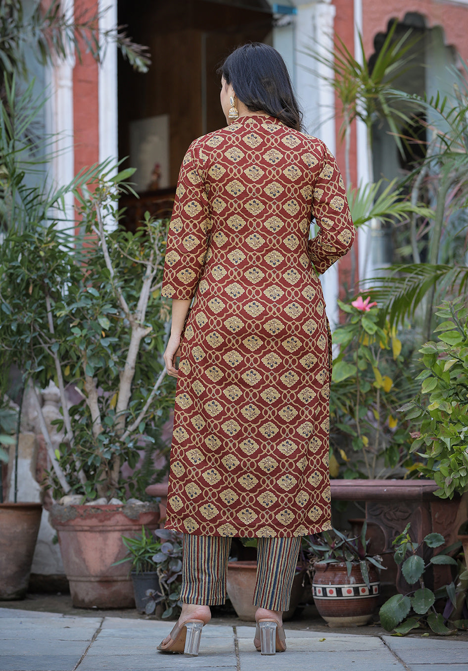 Buy a Maroon Cotton Suit Set for Ladies | Best Party Wear Salwar Suit for Women 