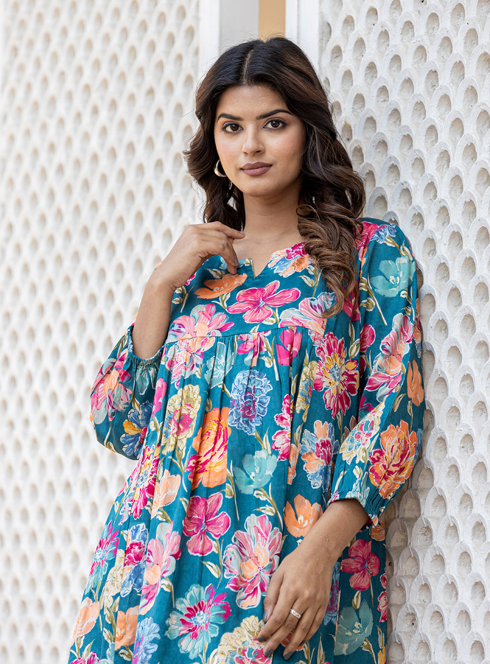 Blue Cotton Tunic & Tops for Women