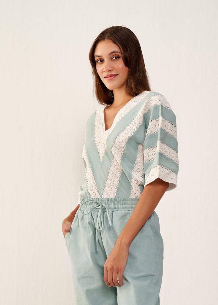 Bella top- Sea Green