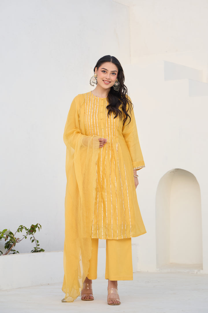Mohini Yellow Gota Kurta Set