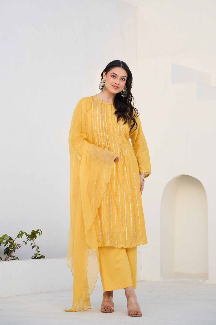 MOHINI YELLOW GOTA KURTA SET