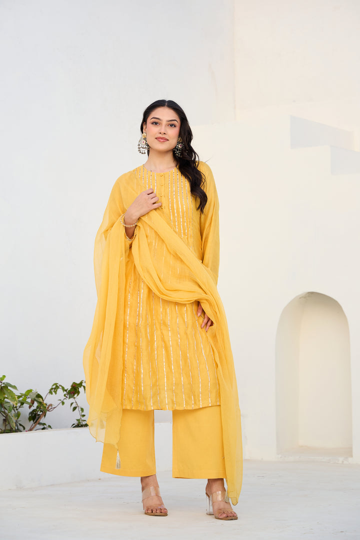 Mohini Yellow Gota Kurta Set