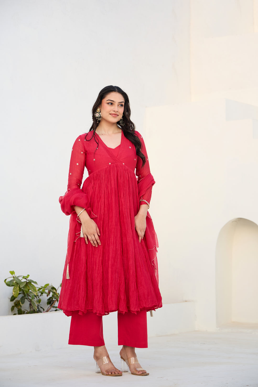 Mira Red Anarkali Kurta Set