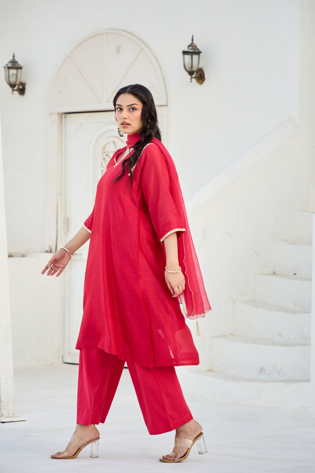 Mira Red Anarkali Kurta Set