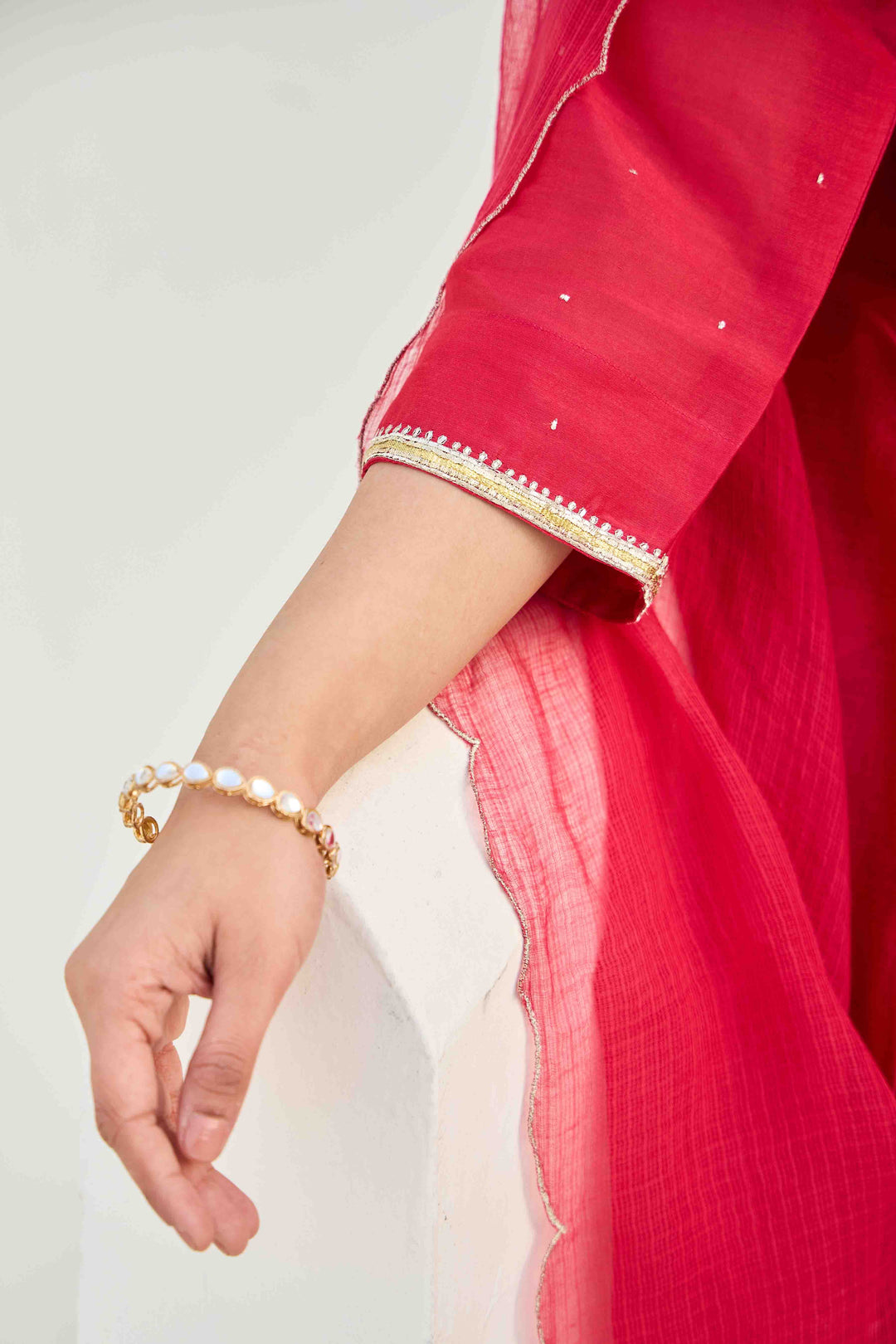 CHANDERI GOTA KURTA SET