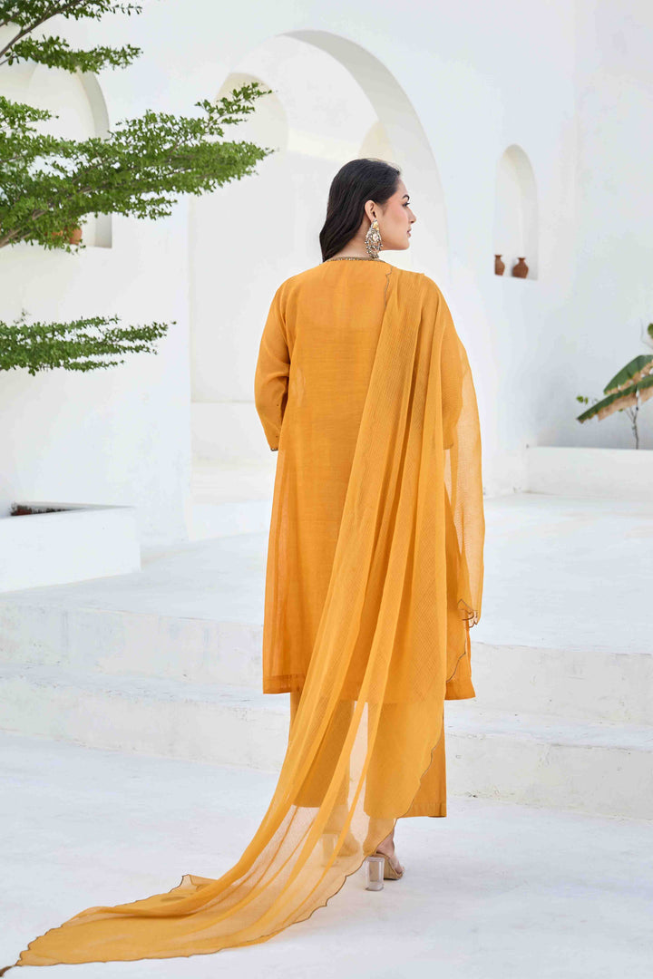 CHANDERI SILK KURTA SET