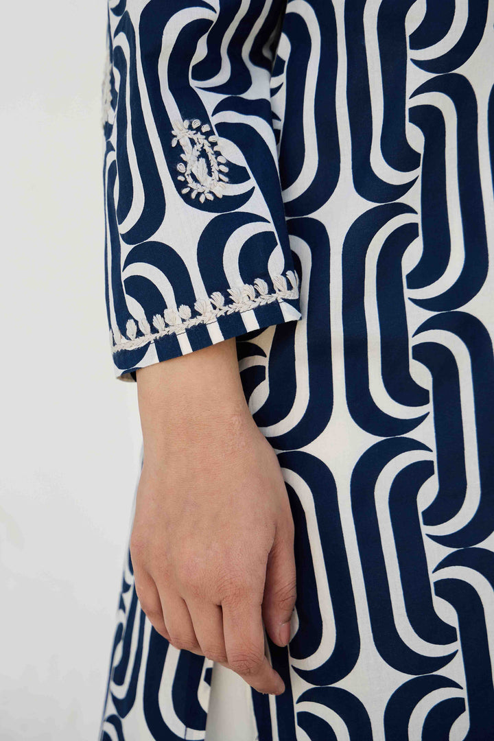 NOOR BLUE CHIKANKARI EMBROIDERED KURTA