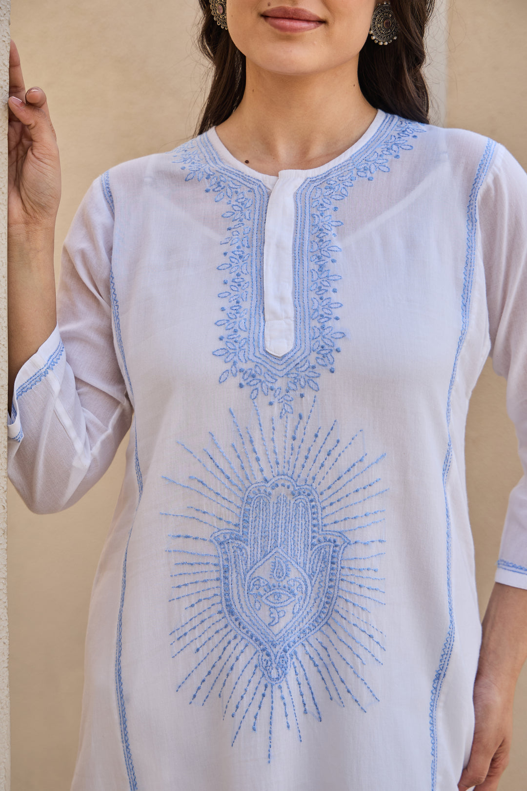 Noor White Chikankari Embroidered Kurta