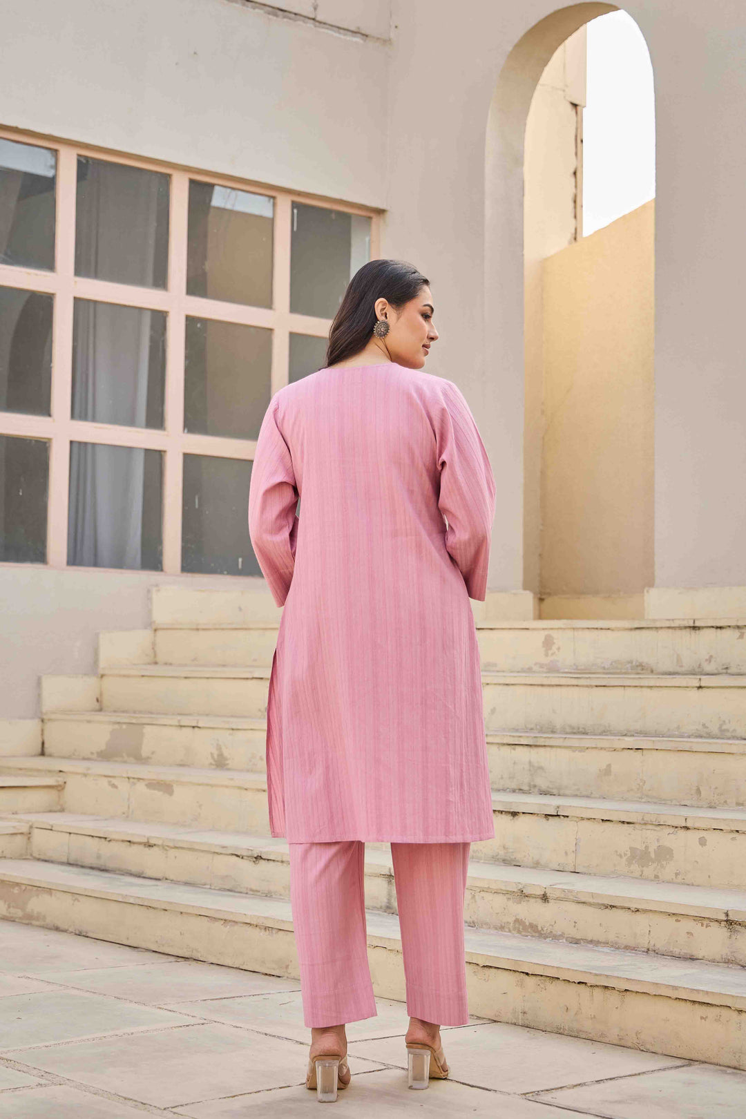 PREMIUM COTTON KURTA SET (PINK)