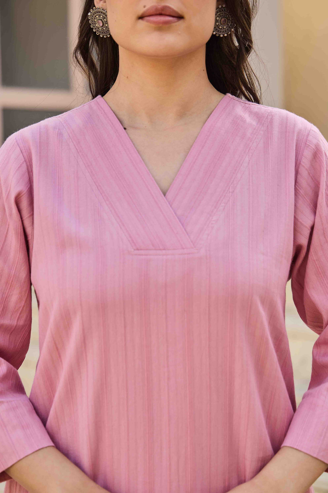 PREMIUM COTTON KURTA SET (PINK)