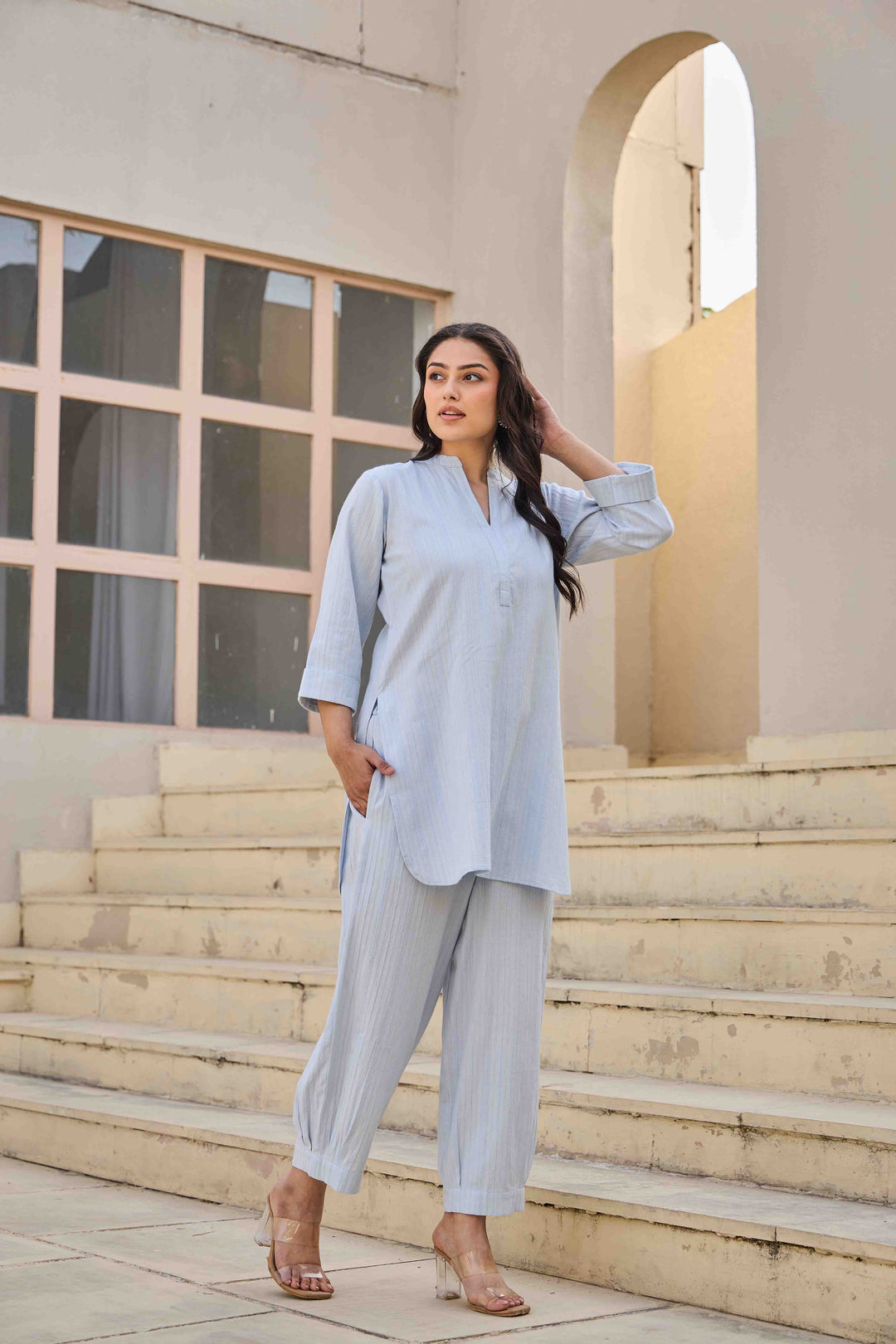 PREMIUM COTTON KURTA SET (BLUE)