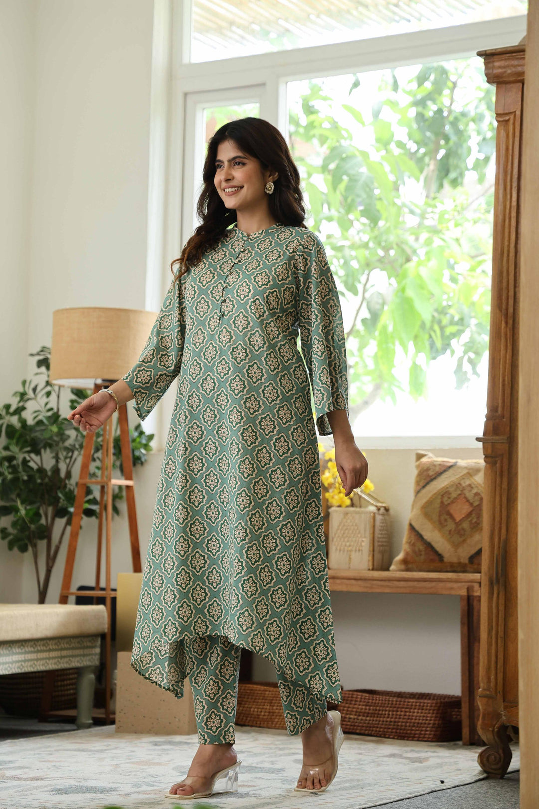 ANYA Green cotton kurta Set
