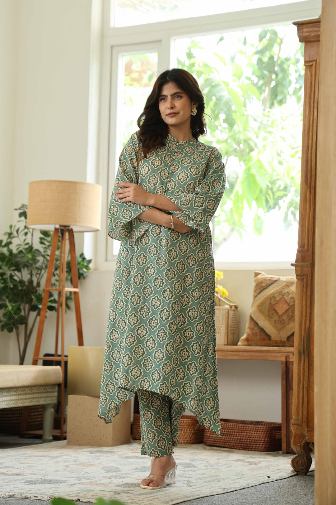 ANYA Green cotton kurta Set