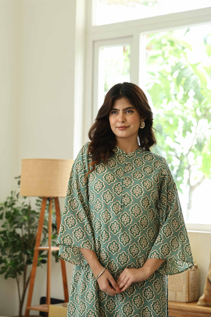 ANYA Green cotton kurta Set