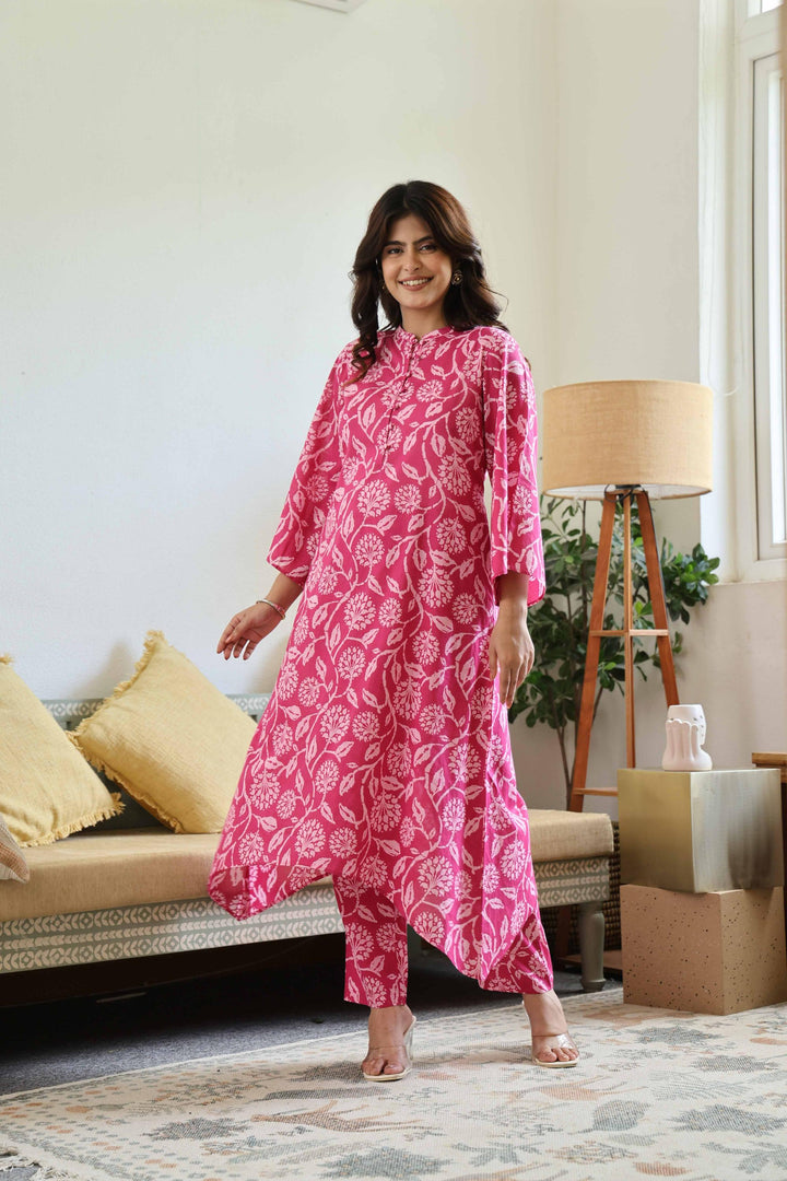 ANYA Pink Cotton Kurta Set