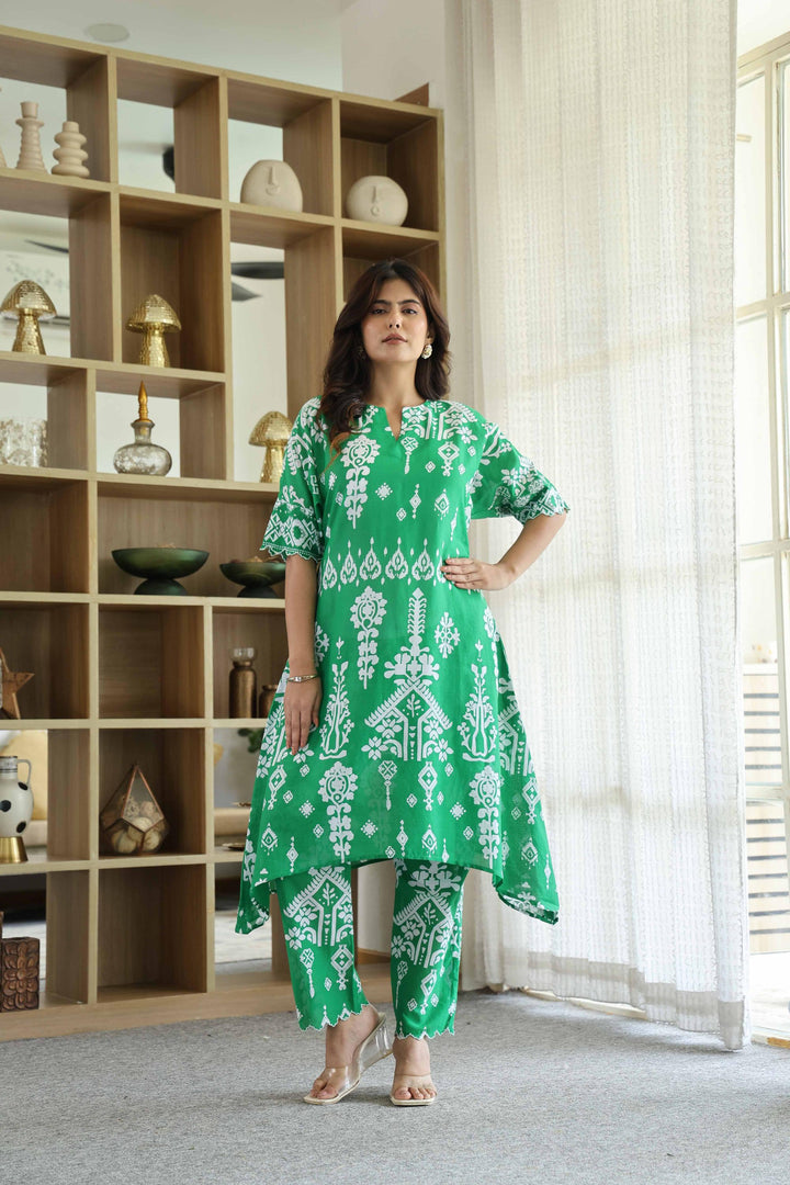 KARENA Green cotton kurta Set