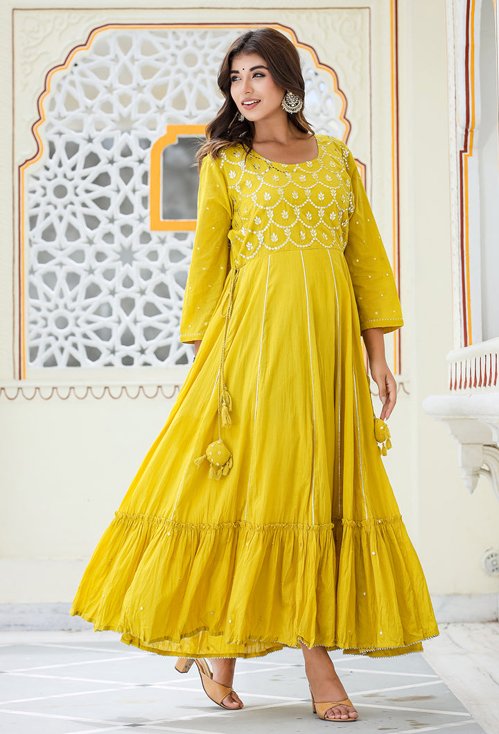 Buy Yellow Designer Gown | Latest Party Wear Gown for Women Online