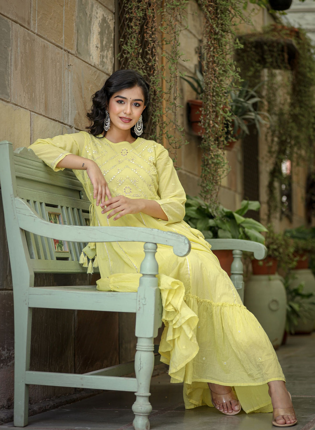 Buy a Designer Yellow Ethnic Gown online | Best Long Ethnic Dress for Women