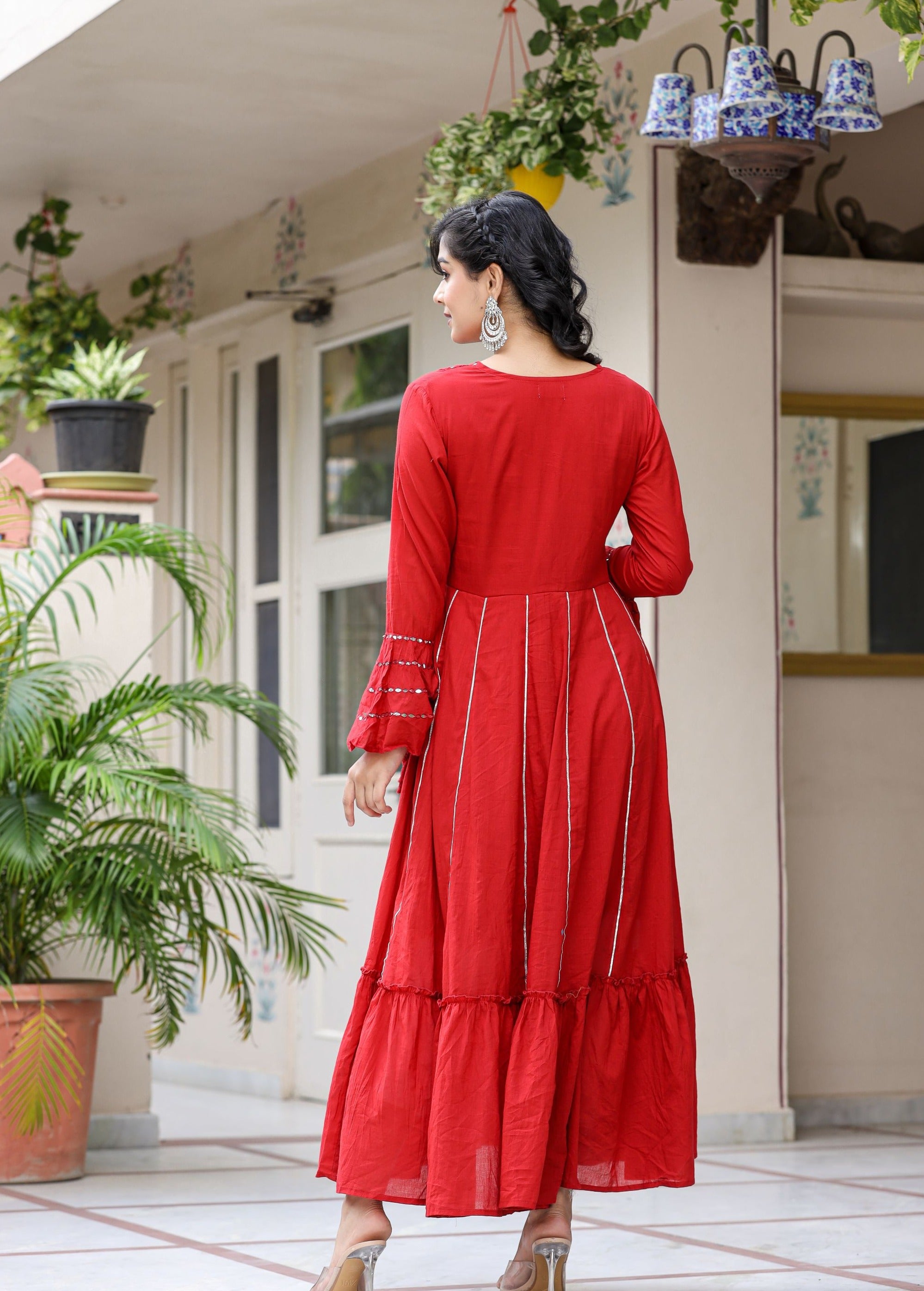 Beautiful Indian Festival Bridal Women Salwar Kameez Red Plazo Suit Ethnic  Dress | eBay