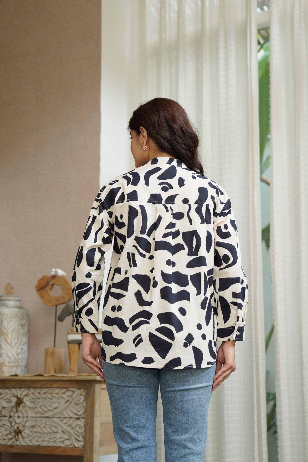 Kiara Black Poplin Cotton Shirt