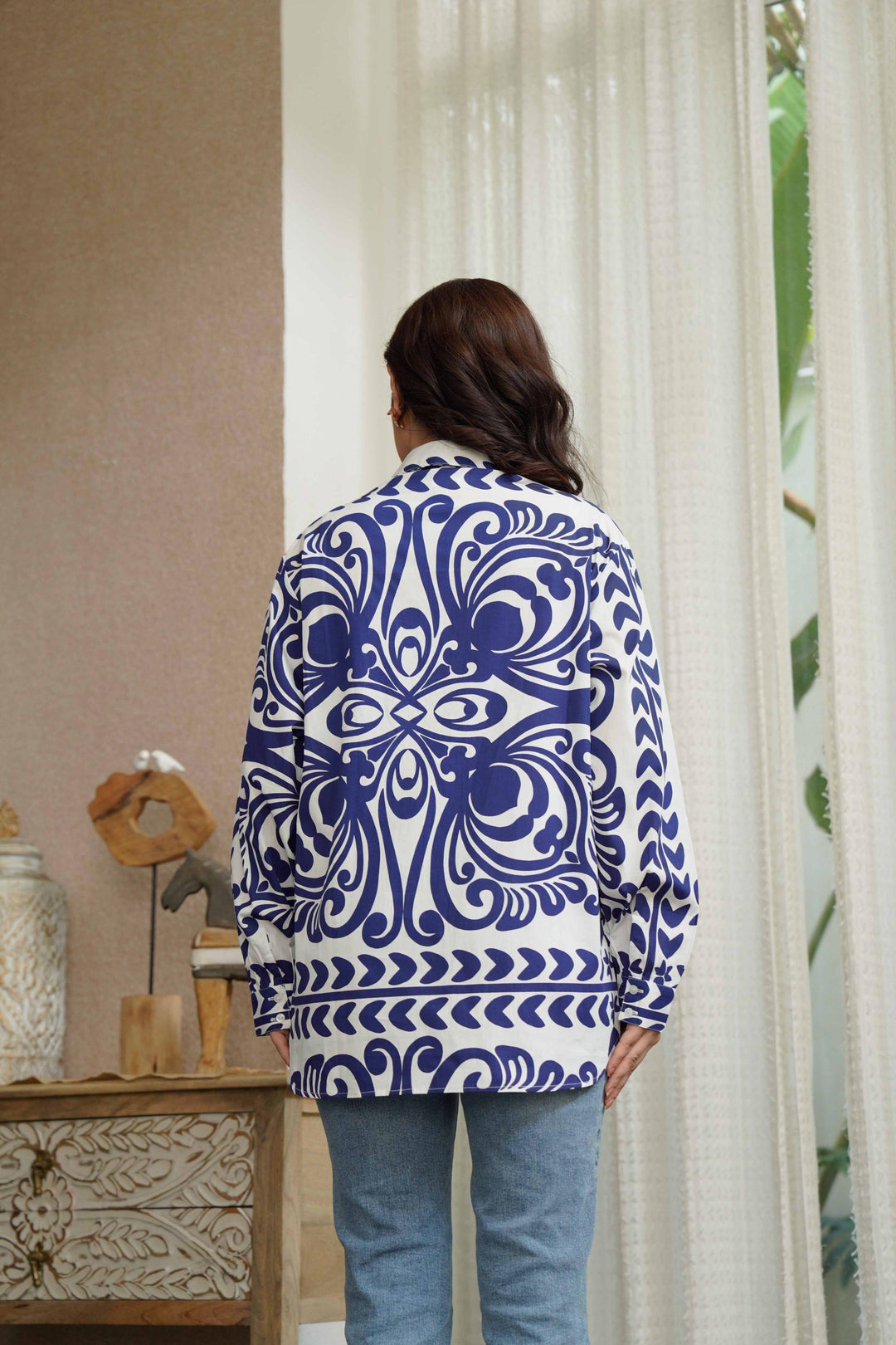 Kiara Blue Cotton Poplin Shirt