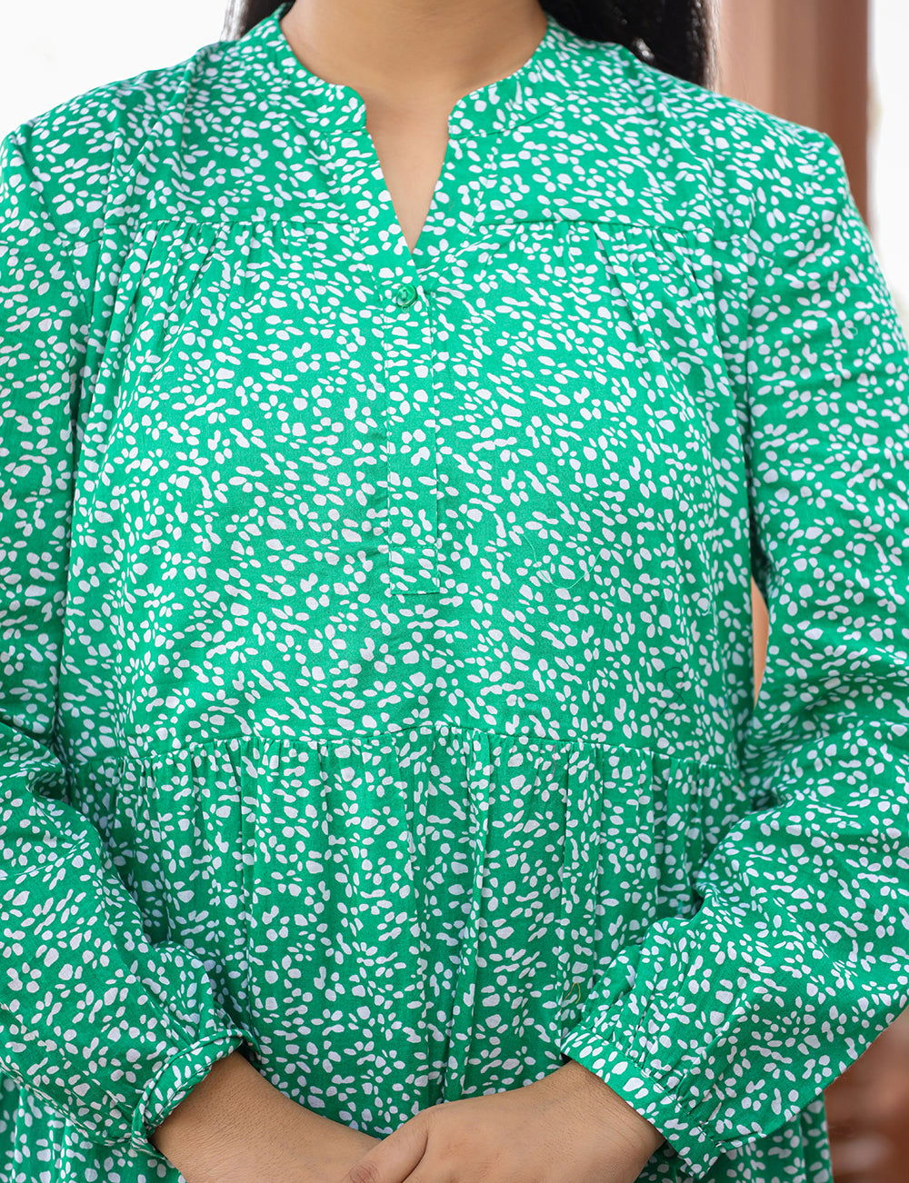 Floral Printed Green Dress (pack of 1) - Kaajh - #tag4#