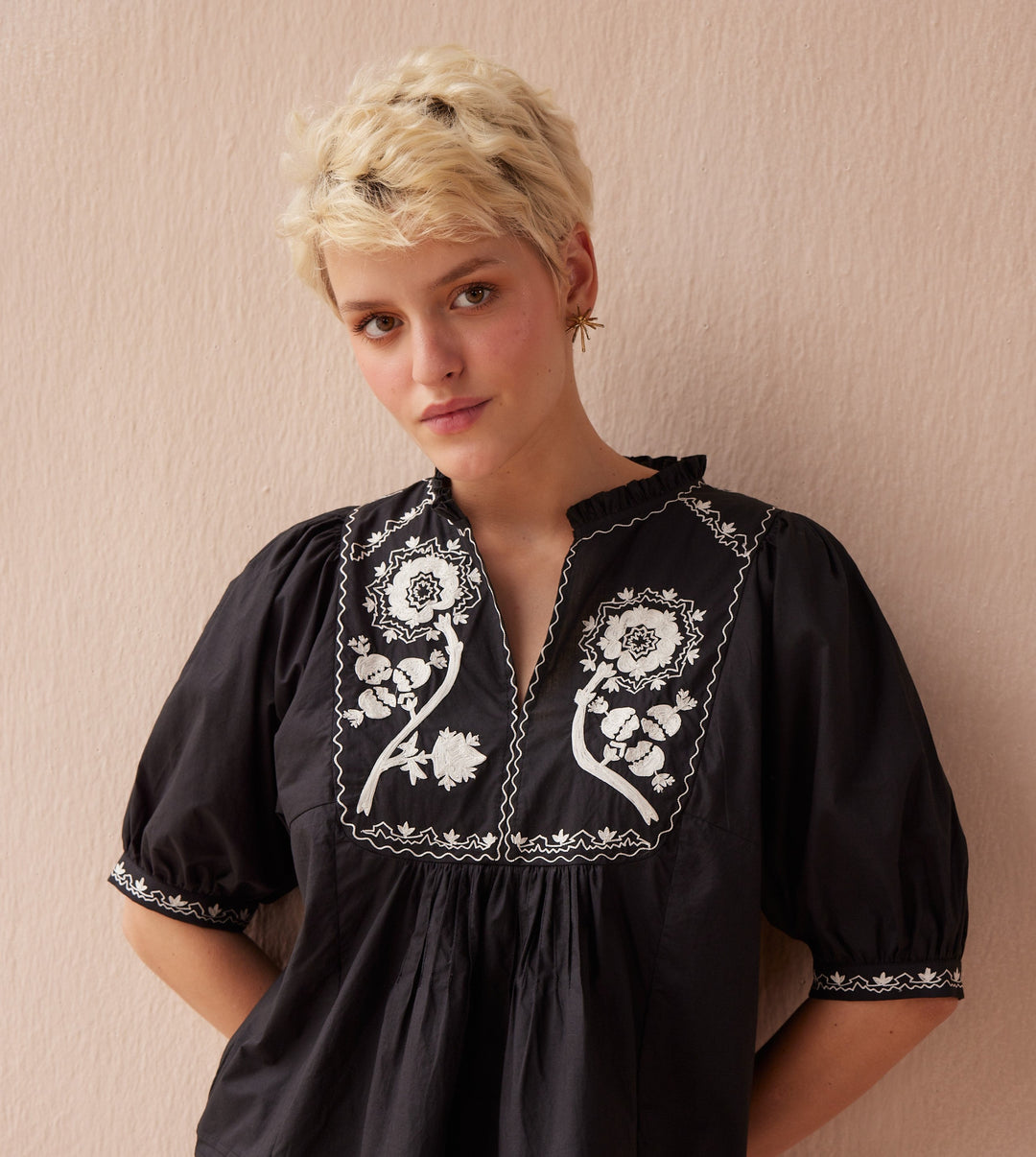 Diana Embroidered Poplin Blouse