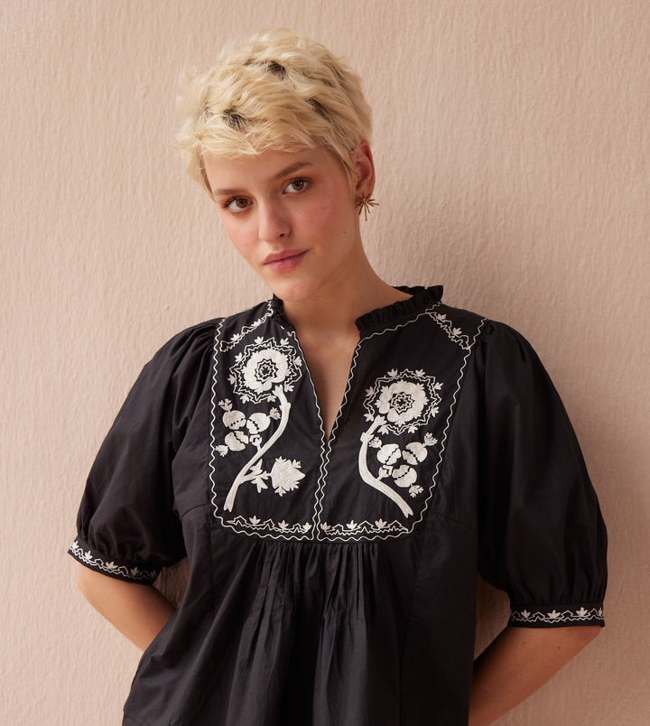 Diana Embroidered Poplin Blouse