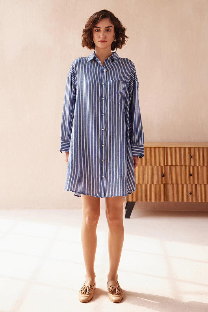 Lauren Powder Blue Shirt Dress