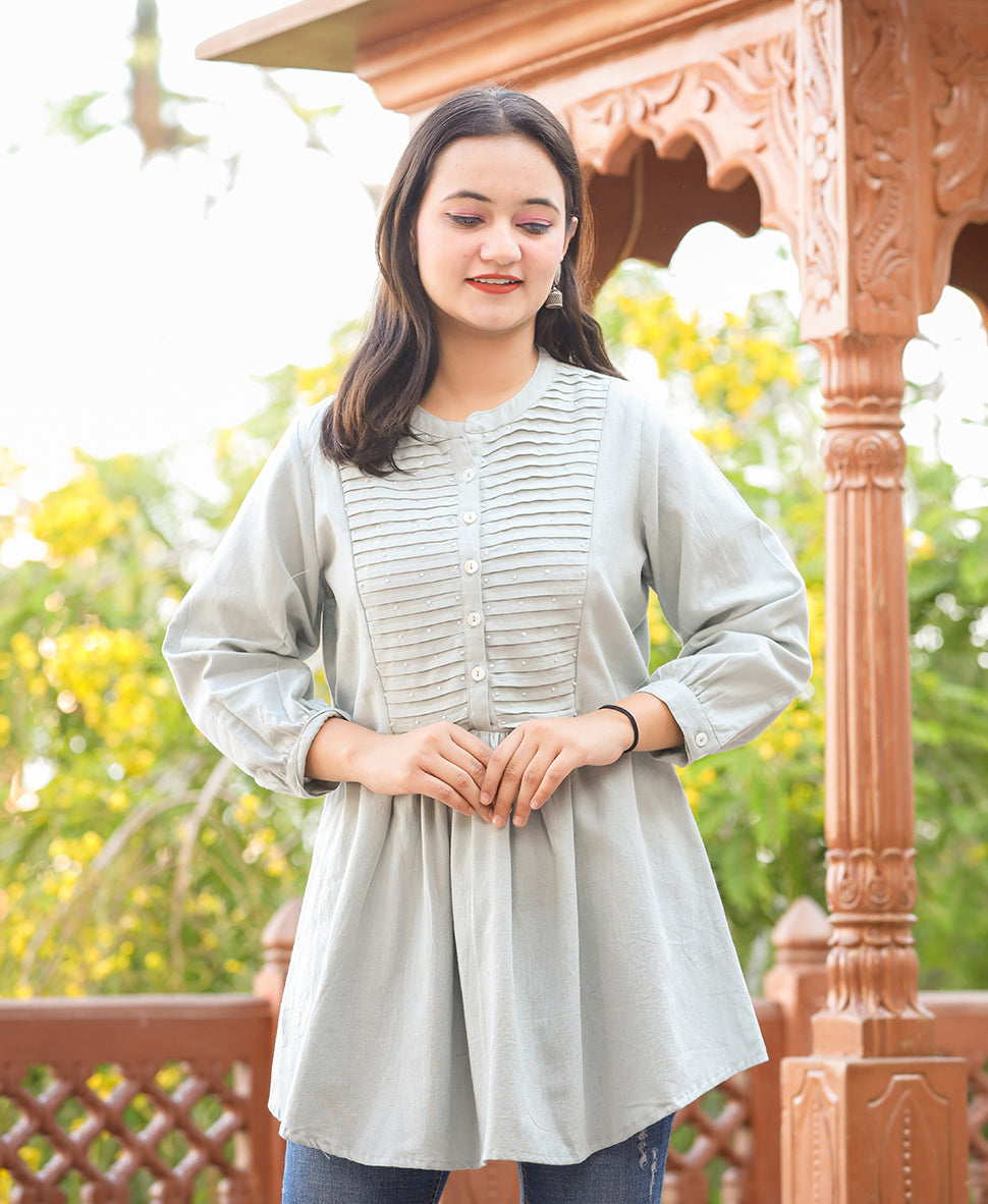 Buy Grey Tunic Tops for Women | Best Ethnic Wear for Summer Online