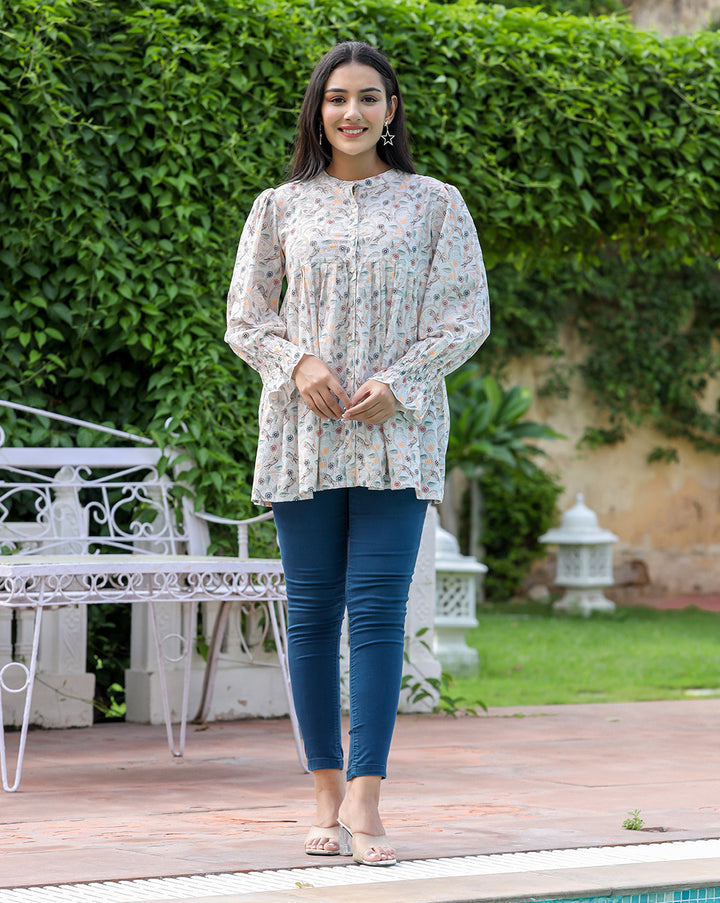 Buy White Summer Tops | Designer Short kurti for Women & Girls | kaajh