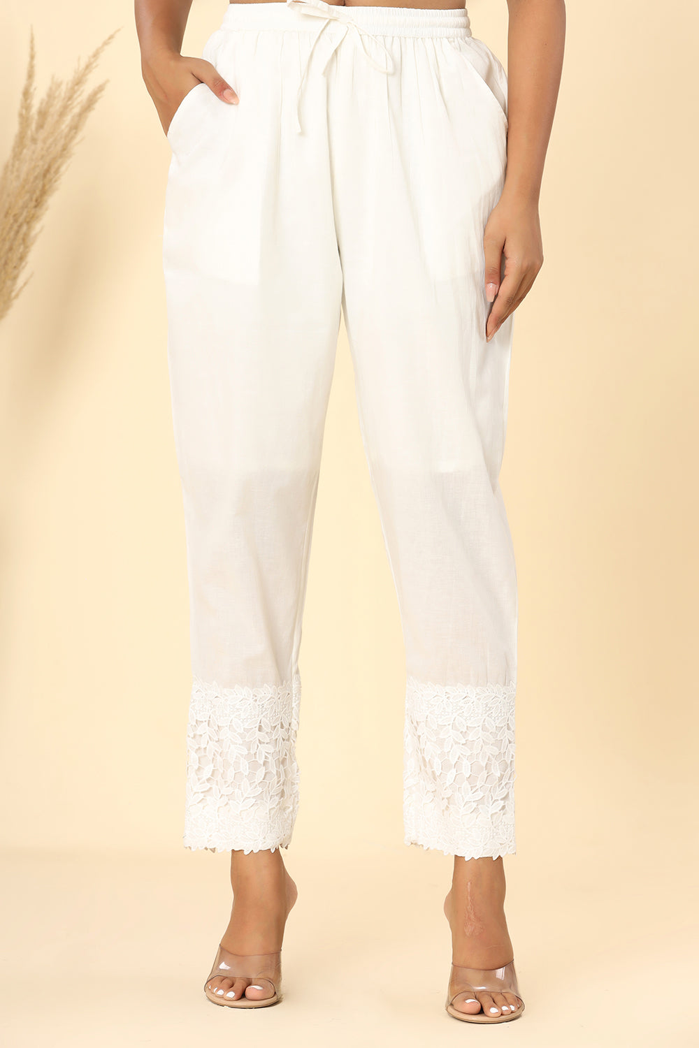 Pearl White Lace Pant