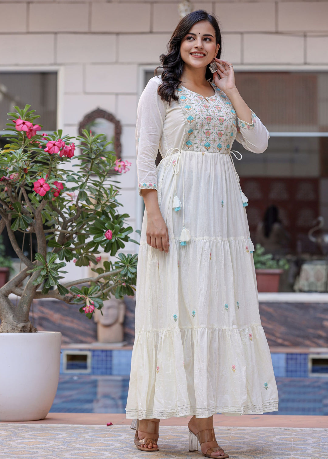 Buy a White Ethnic Dress for Women Online | Best Designer Ethnic Gown in India