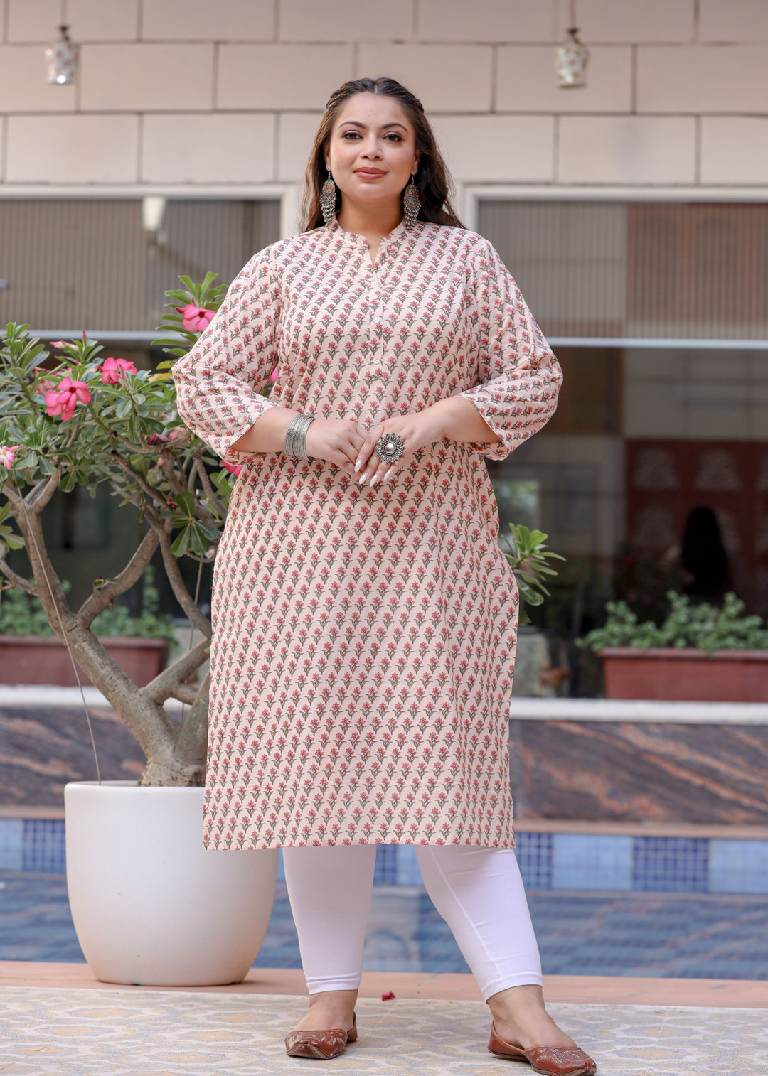 Pink Plus Size Kurta for Women | Best casual Kurta set for Ladies by Kaajh
