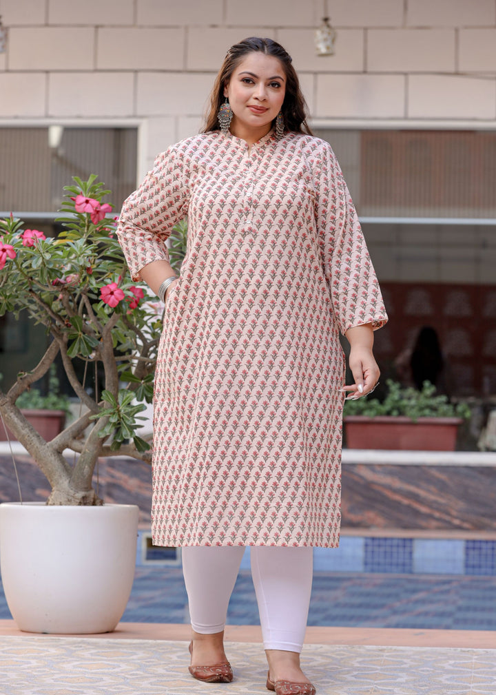 Pink Plus Size Kurta for Women | Best casual Kurta set for Ladies by Kaajh