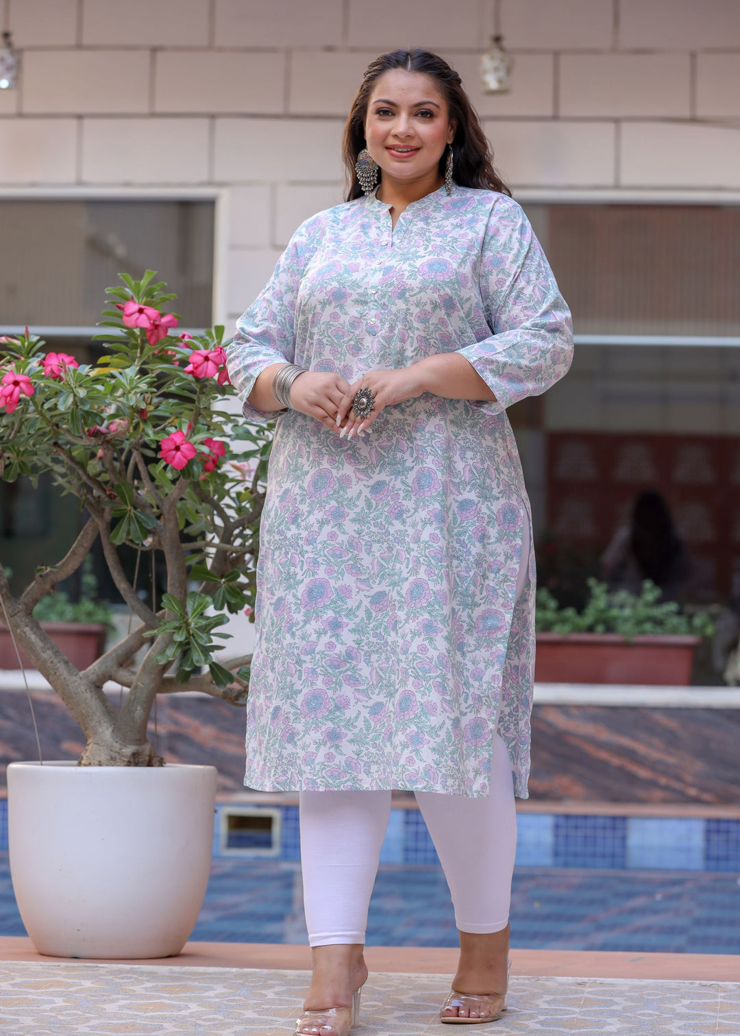 White Plus Size Kurta for Women | Best casual Kurta set for Ladies by Kaajh
