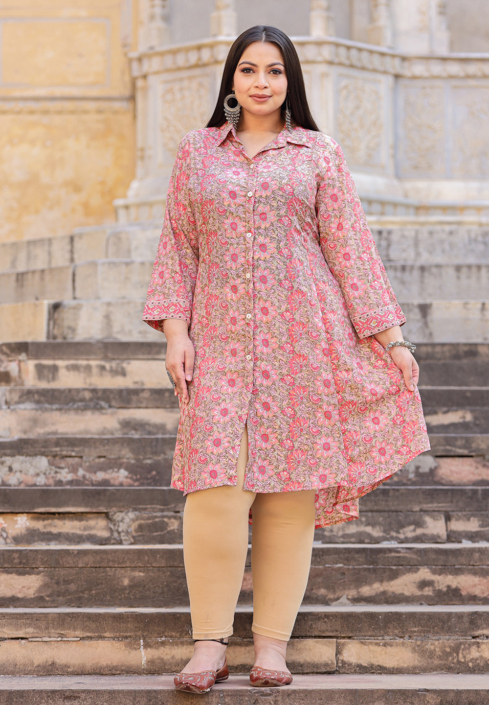 Buy Pink Ethnic Kurta for Ladies | Best Formal Kurta Set for Ladies by Kaajh