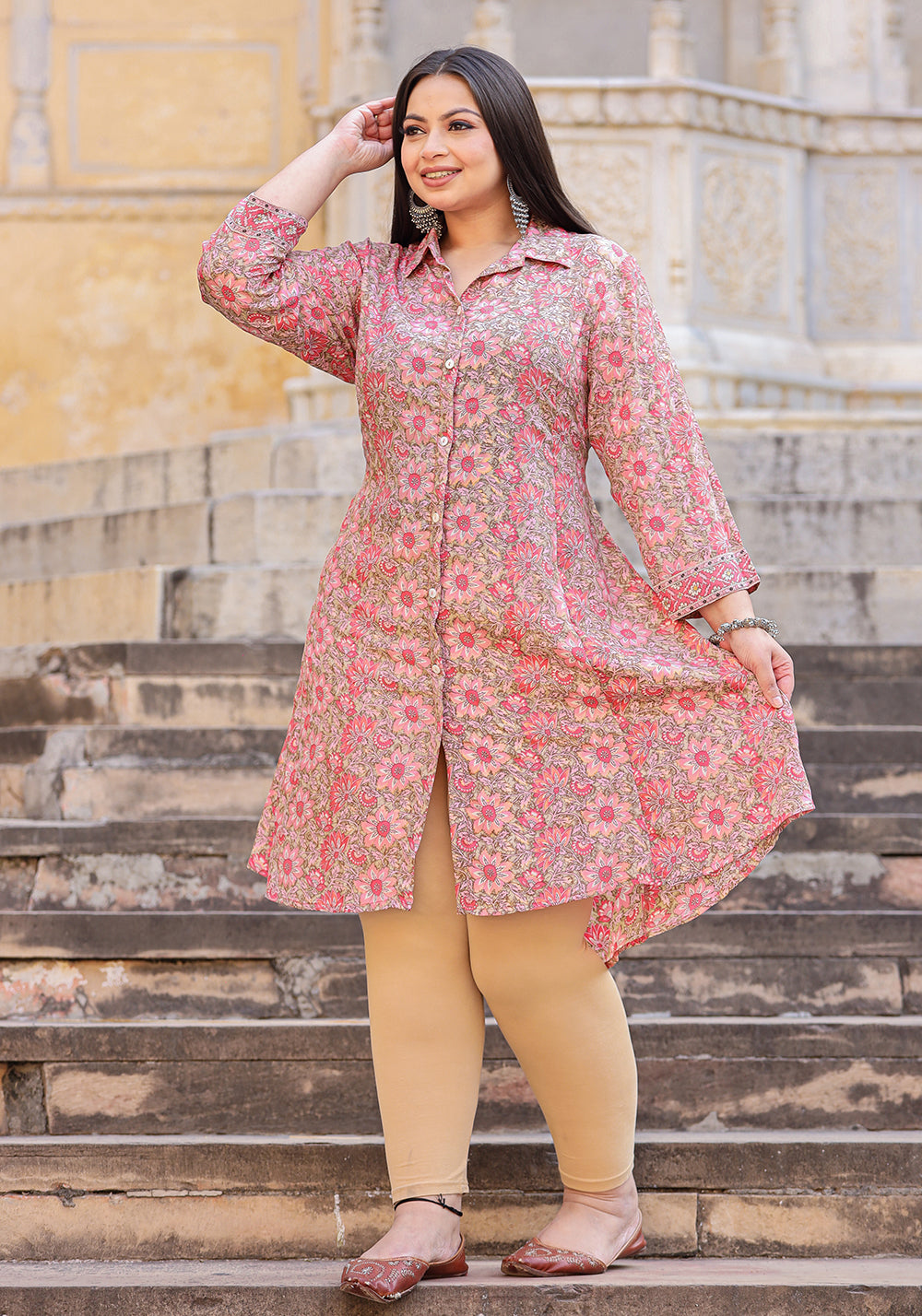 Buy Pink Ethnic Kurta for Ladies | Best Formal Kurta Set for Ladies by Kaajh