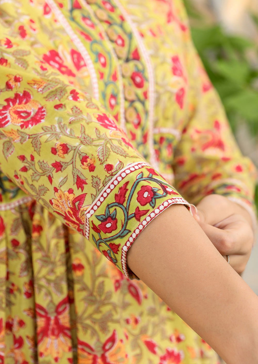 Stylish Mustard Printed Cotton Handblock Dress (pack of 1) - Kaajh - #tag4#