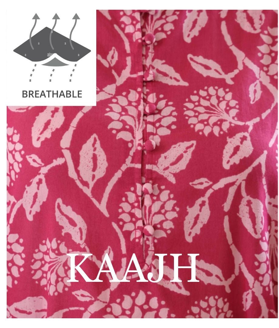ANYA PINK COTTON KURTA SET - Kaajh