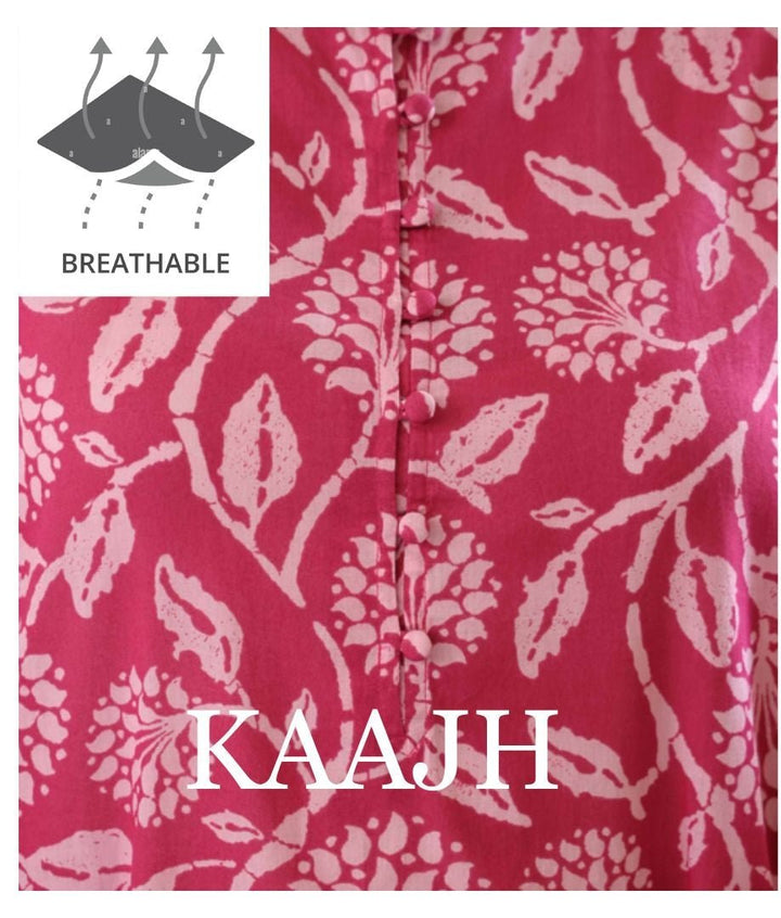 ANYA PINK COTTON KURTA SET - Kaajh
