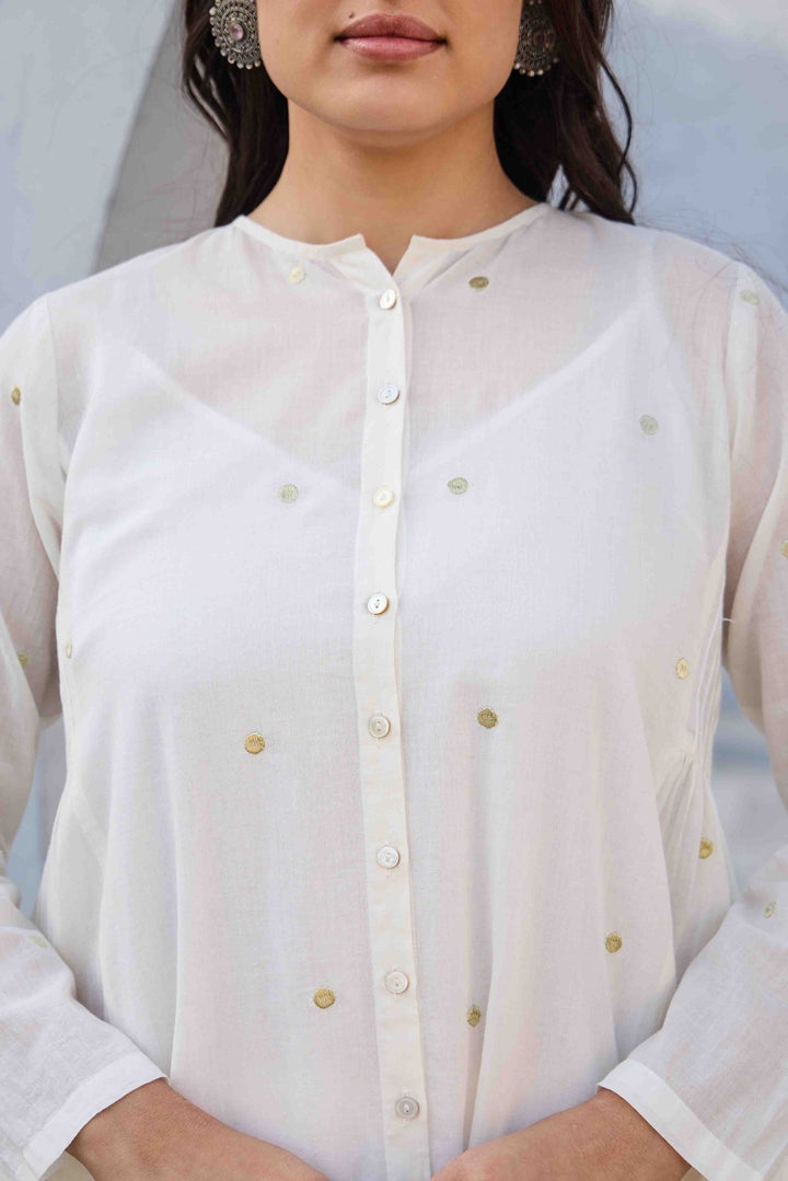 COTTON MUL EMB. KURTA SET - Kaajh