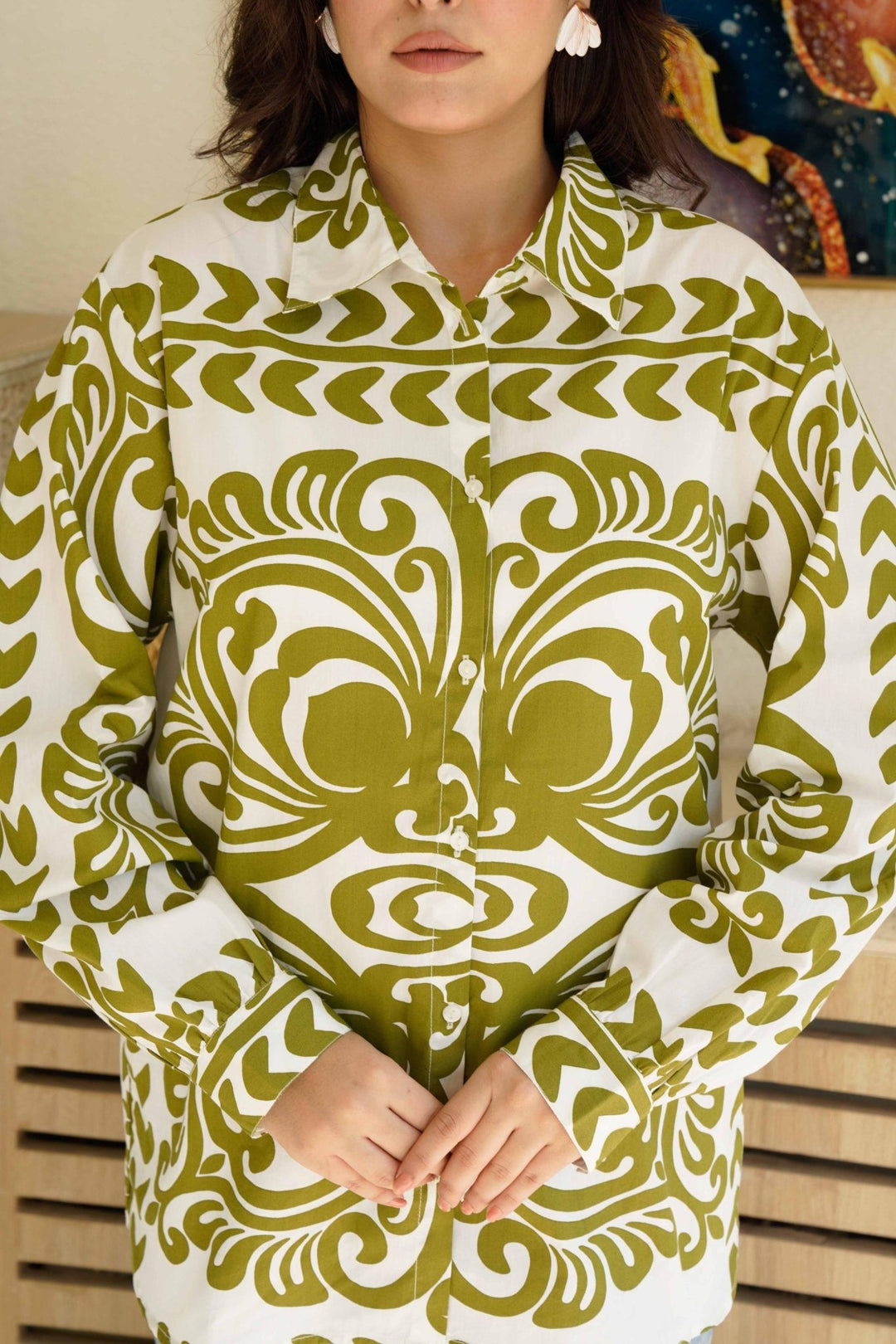 INAYA GREEN &amp; WHITE PRINT - Kaajh
