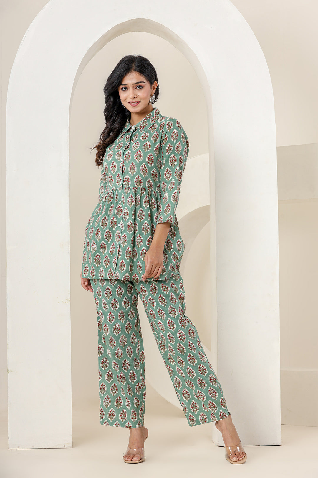 Buy Kairab Rayon Cord Set for Womens Hand Block Printed Western Suit Set