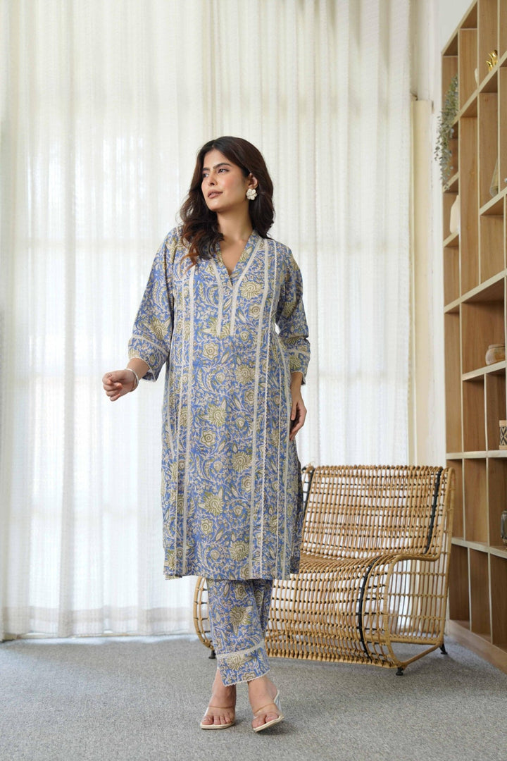 MIRA GARDEN COTTON KURTA SET - Kaajh
