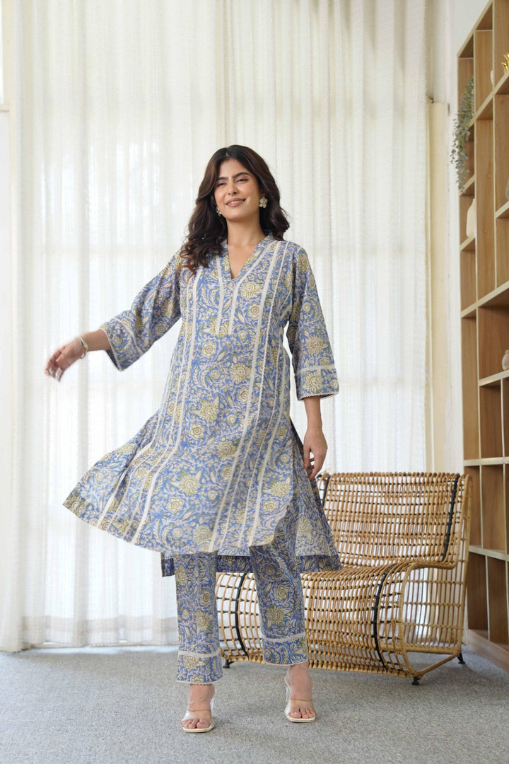 MIRA GARDEN COTTON KURTA SET - Kaajh