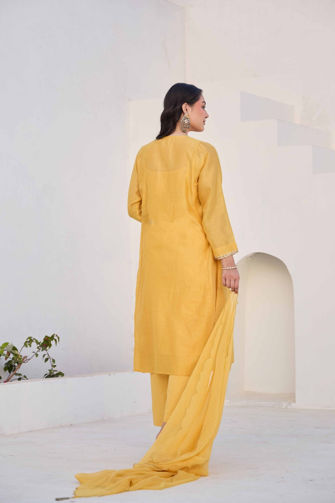 MOHINI YELLOW GOTA KURTA SET - Kaajh