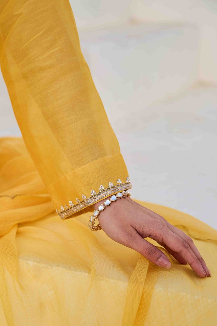 MOHINI YELLOW GOTA KURTA SET - Kaajh